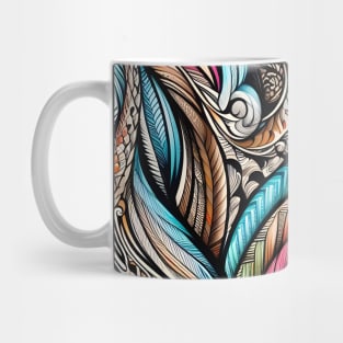 Discover Aotearoa's Cultural Tapestry: Authentic Maori Art in Vibrant Illustrations Mug